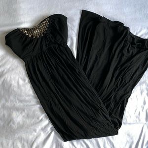 Bebe strapless black maxi dress